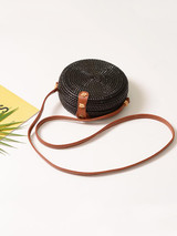 Solid Glimmering Rattan Bohemia Mini Bag