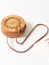 Hollow Bowknot Fresh Rattan Little Bag