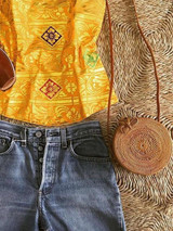 Hollow Rattan Knitting Bowknot Bohemia Bag