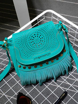Single Shoulder Fringe Hexagonal Nail bag