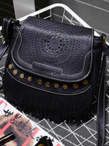Single Shoulder Fringe Hexagonal Nail bag