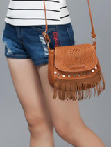 Single Shoulder Fringe Hexagonal Nail bag