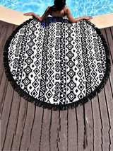 Popular Black Tassels Round Beach Mat Yoga Mat
