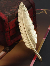 Retro Golden Feather Leaf Brooch Accessories