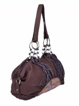 Canvas Tasseled Zipper Tote Bag