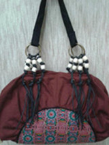 Canvas Tasseled Zipper Tote Bag