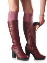 Striped 5 Colors Knitting Over Knee-high Stocking