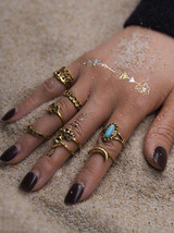 9PCS Turquoise Vintage Rings Accessories 9PCS Turquoise Vintage Rings Accessories
