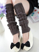 Solid Thick Knitting Leg Warmer Accessories