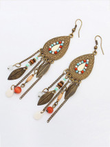 India Tassels Leaf  Earrings