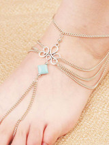 Pretty Tassels Turquoise Footchain Accessories