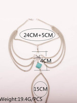 Pretty Tassels Turquoise Footchain Accessories