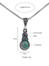 Dancette Pattern Turquoise Necklaces Accessories