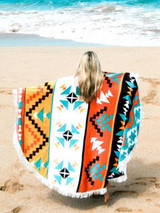 Bohemia Floral Tassels Round Shawl Beach Mat Yoga Mat