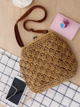 Knitted Retro Buckled Single-shoulder Bag