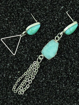 Water-Drop&Tassel Pattern Turquoise Earrings Accessories