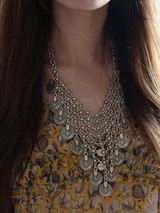 Vintage Bohemia Coin Tassels Collar Necklaces Accessories