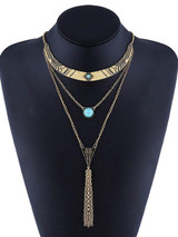 Bohemia Multilayer Turquoise Tassels Necklaces Accessories