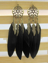 Retro Bohemia Feather Tassels Hollow Earrings