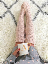 Knitting Over Knee-high Leg Warmer Stocking