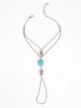 Bohemia Turquoise Hollow Carving With Ring Bracelet Accessories
