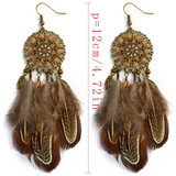 Bohemia Feather Tassels Earrings Accessories