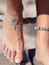 Pretty Tassels Water Drops Shapes Footchain Accessories