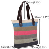 Casual Women Canvas Hit Color Patchwork Handbag Casual Shoulder Bag