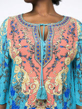 Casual Tribal Printed Mini Plus Size Shift Dress