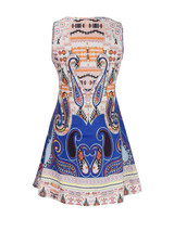 Casual Tropical Paisley Printed Plus Size Shift Dress