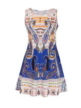 Casual Tropical Paisley Printed Plus Size Shift Dress