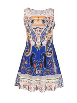Casual Tropical Paisley Printed Plus Size Shift Dress