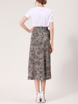 Casual Fascinating Bowknot Printed Flared Maxi Skirt