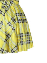 Casual Classical Elastic Waist Plaid Flared Mini Skirt