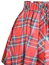 Casual Elastic Waist Classic Plaid Pretty Flared Mini Skirt