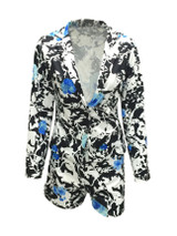Casual Extraordinary Lapel Floral Printed Single Button Blazer And Short
