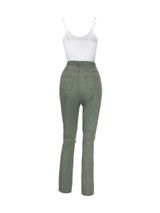 Casual Spaghetti Strap Plain Camisole And Ripped Slim-Leg Jean
