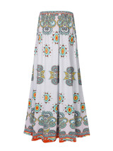 Casual Ethnic Style Printed Flared Maxi Skirt