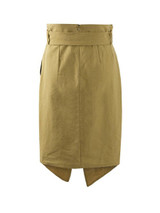 Casual Asymmetric Hem Plain Pencil Midi Skirts With Belt