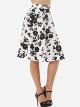 Casual Floral Printed Elegant Midi-skirt