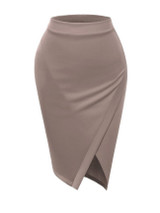 Casual Elegant Attractive Slit Plain Pencil Midi Skirt
