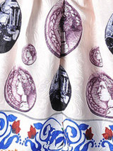 Casual Round Neck Coin Printed Jacquard Skater Dress