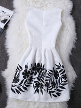 Casual Round Neck Printed Awesome Sleeveless Skater Dress