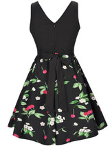 Casual Round Neck Cherry Printed Sleeveless Skater Dress