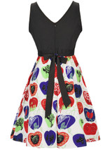 Casual Round Neck Printed Sleeveless Skater Dress