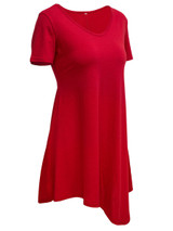 Casual Round Neck Asymmetric Hem Plain Simple Shift Dress