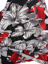 Casual Exquisite Halter Bowknot Skater Dress In Floral Printed