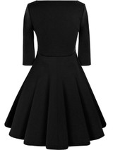 Casual V-Neck Solid Classic Skater Dress