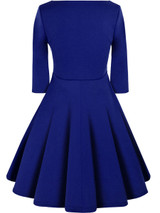 Casual V-Neck Solid Classic Skater Dress