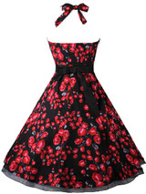 Casual Halter Floral Printed Charming Skater Dress